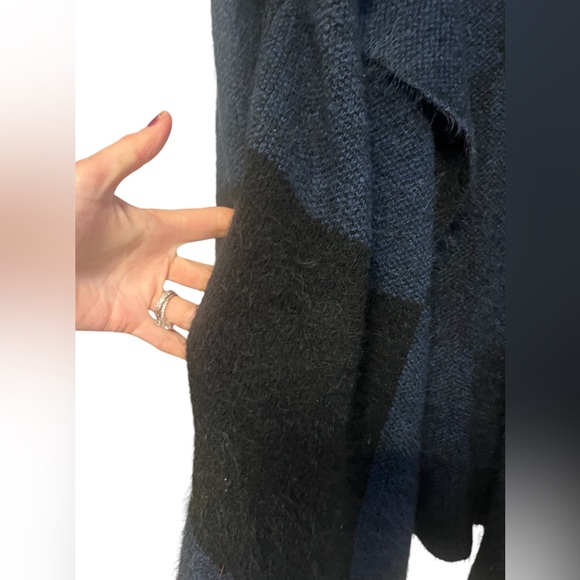 North Style Color Block Long Line Open Front Fuzzy Duster Cardigan Sweater M - Picture 9 of 13